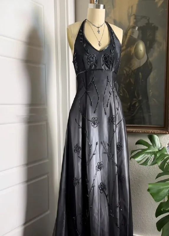 women's off-the-shoulder dressesBlack and gray low-key gorgeous exquisite beading elegant long Tulle ball gown evening dress prom dress gh3149