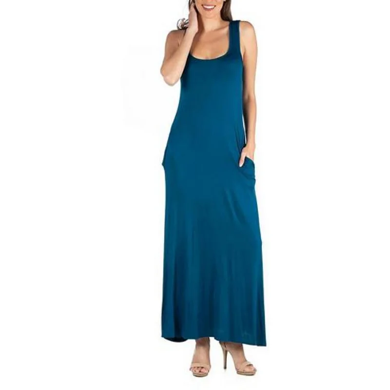 women's evening dresses24seven Comfort Apparel Womens Plus Midi Sleeveless Midi Dress