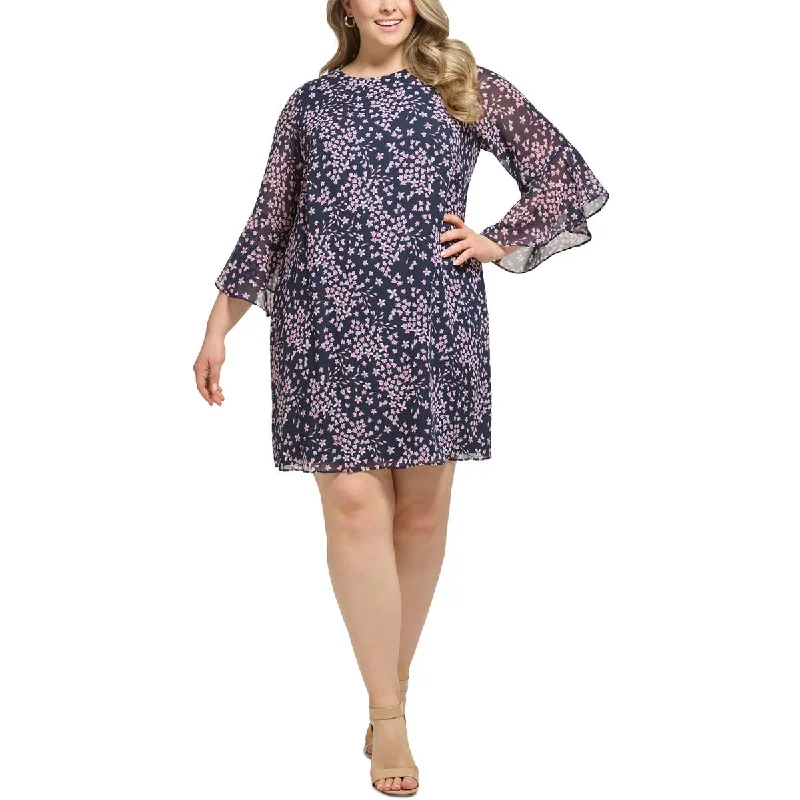 Solid Color DressJessica Howard Womens Floral Knee Length Midi Dress