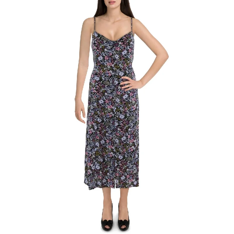 women's wrap dressesLucky Brand Womens Floral Print Long Midi Dress