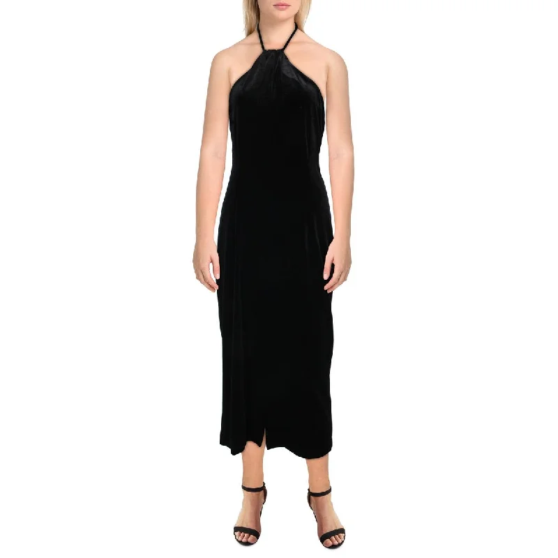 Bow-Tie DressBardot Womens Alisa Velvet Halter Midi Dress