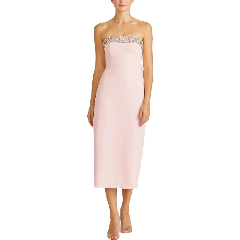 Wedding DressML Monique Lhuillier Womens Split Hem Mid Calf Midi Dress