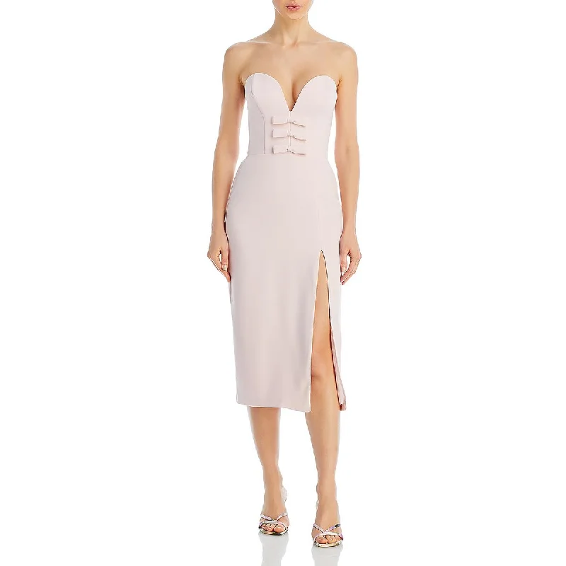 Backless DressAmanda Uprichard Womens Joselynne Crepe Bow Midi Dress