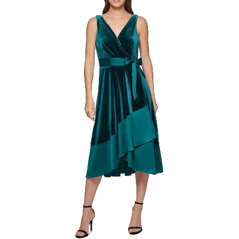 women's handmade dressesDKNY Womens Velvet Midi Wrap Dress