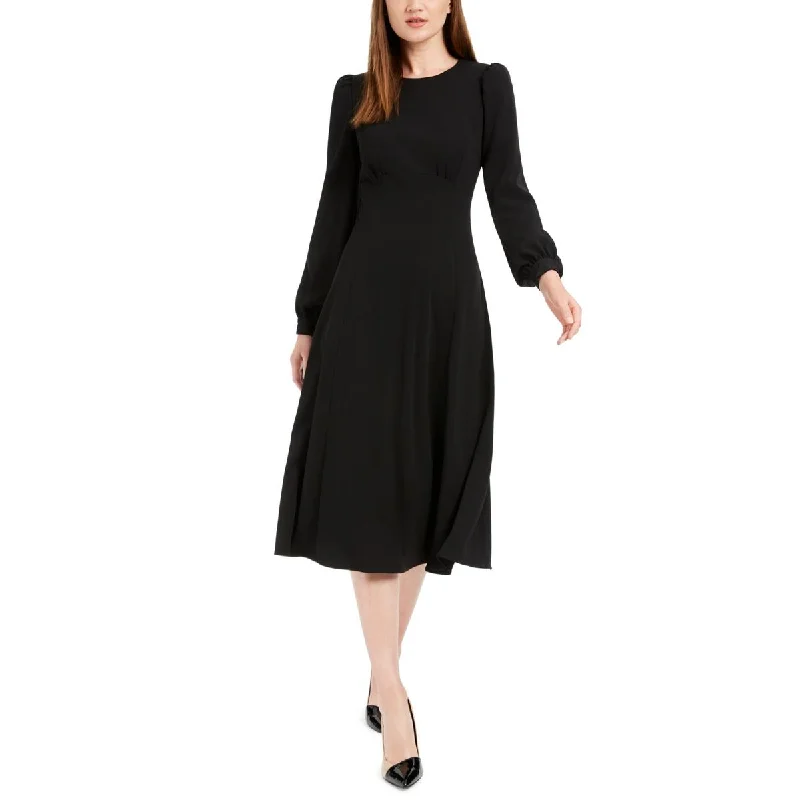 women's travel dressesCalvin Klein Womens Crewneck Midi Wear to Work Dress