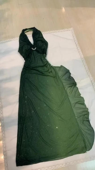 women's velvet dressesGreen sexy elegant sling gradient chiffon backless long ball gown evening dress gh3028