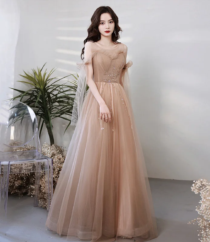 Velveteen DressCute tulle long A line prom dress evening dress  8667