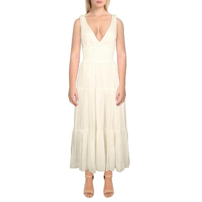 Plunging Neckline DressCinq a Sept Womens Tamar Silk Midi Midi Dress