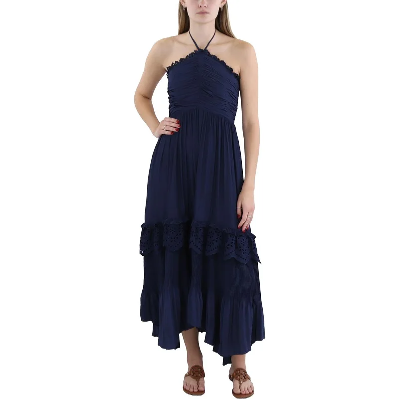 Peplum DressRamy Brook Womens Midi Pleated Halter Dress