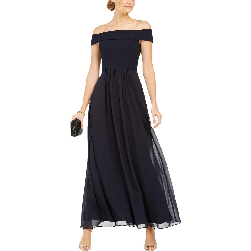 women's trendy dressesAdrianna Papell Womens Chiffon Off-The-Shoulders Evening Dress