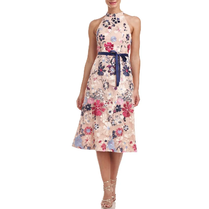 Evening DressJS Collections Womens Eleanor Tea Embroidered Floral Midi Dress