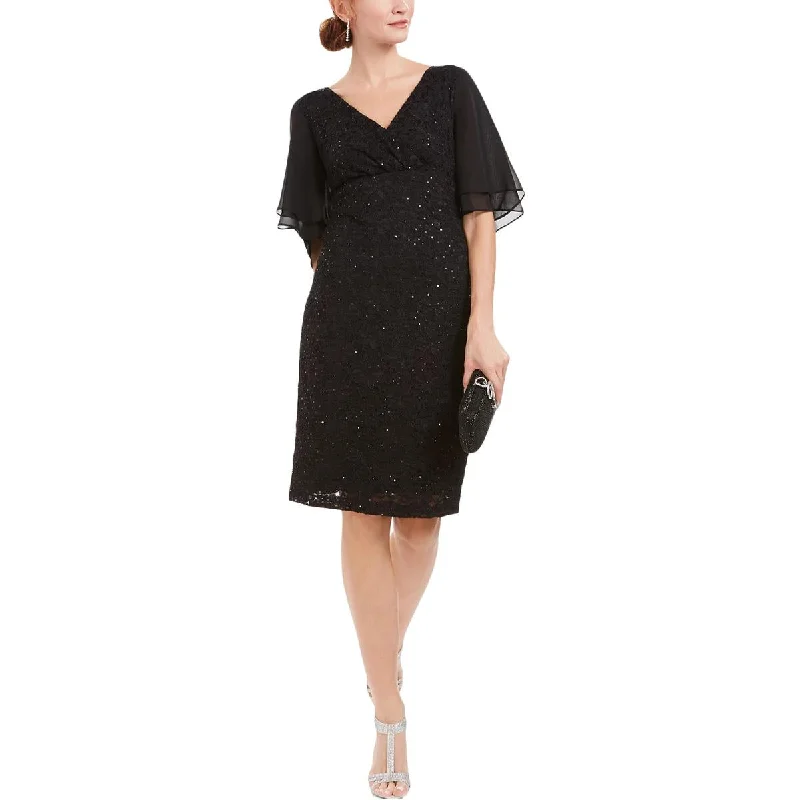 women's evening dressesConnected Apparel Womens Midi Lace Fit & Flare Dress