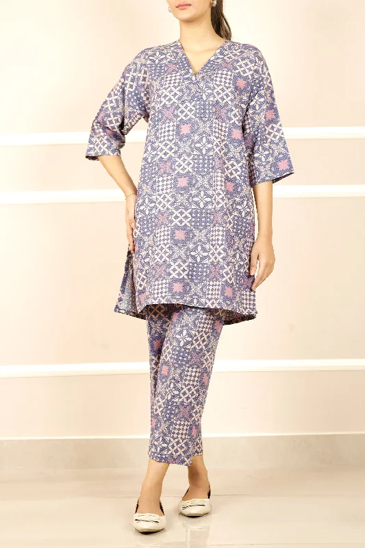 Printed Khaddar Stitched 2 Piece (Shirt/Trouser)