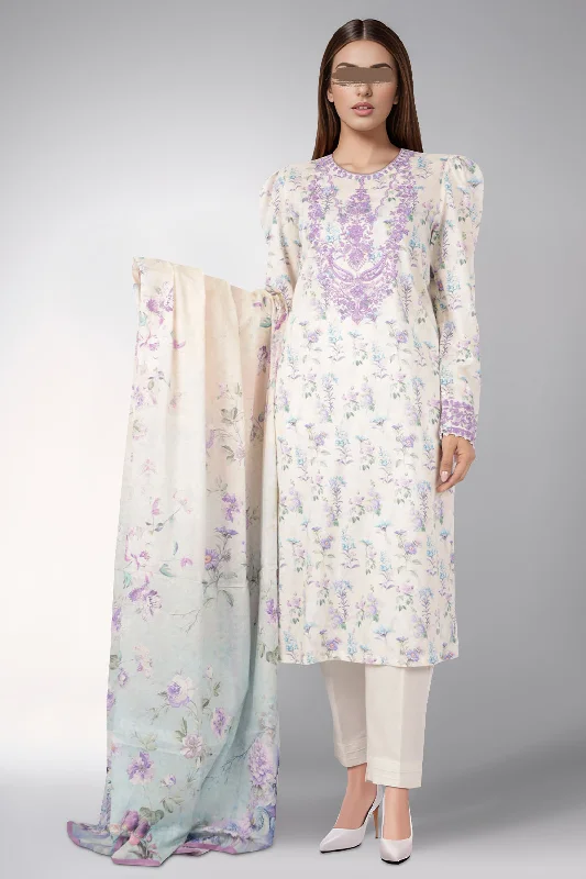 Stitched Printed Embroidered Lawn 3 Piece