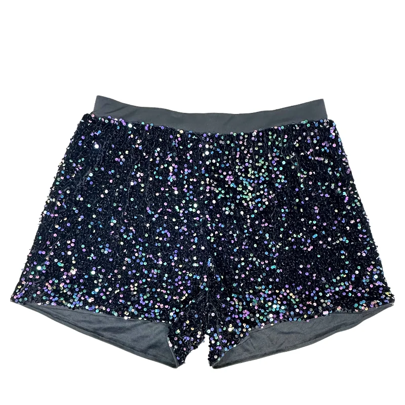 women's pajama shortsBlack Sequin Lined Shorts Shein Curve, Size 1X