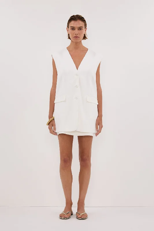 OLIVER WHITE OVERSIZED VEST