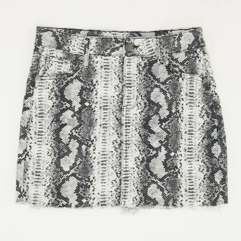 women's checked skirtsBlack Animal Print Mini Skirt