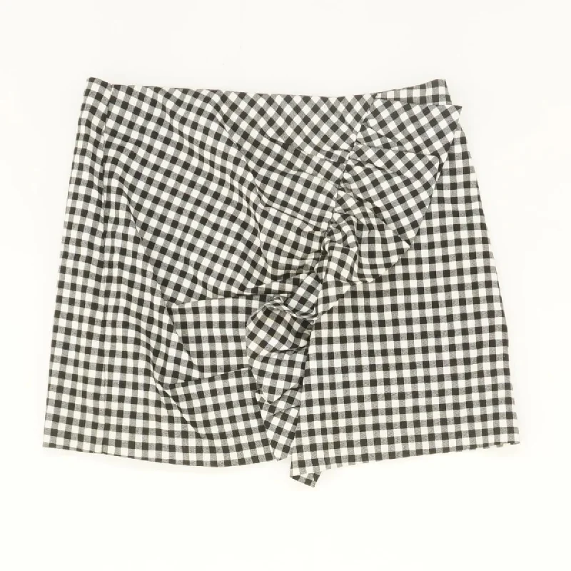 women's chic wrap skirtsBlack Check Mini Skirt