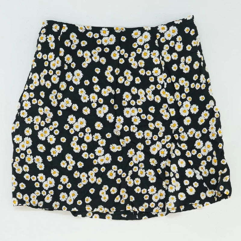 women's linen skirtsBlack Floral Mini Skirt