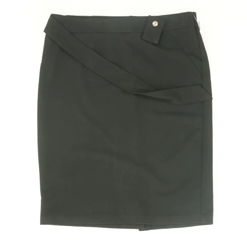 women's cool work skirtsBlack Solid Midi Skirt