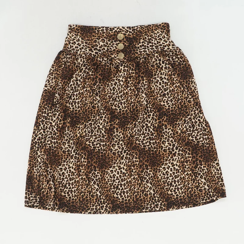 women's chiffon maxi skirtsBrown Animal Print Midi Skirt