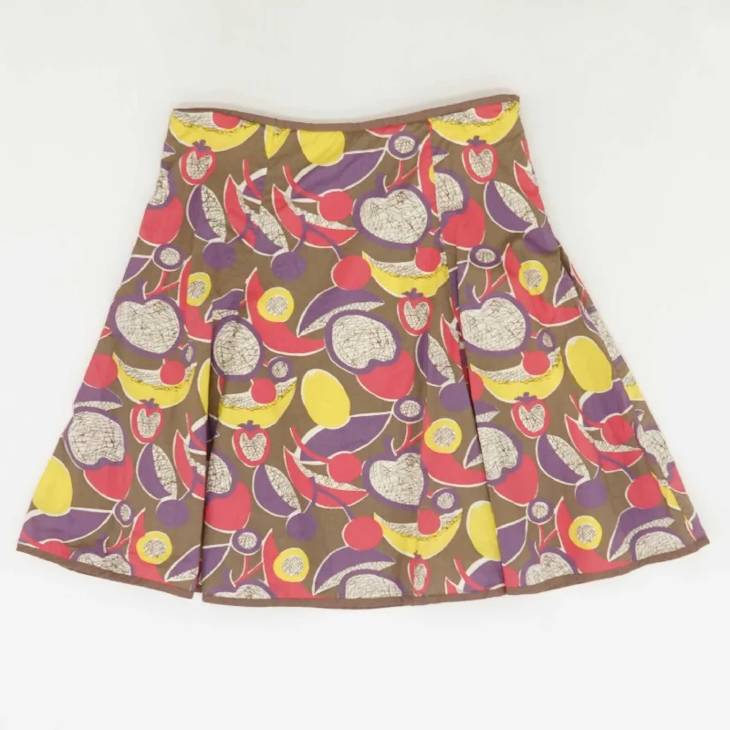 women's casual high-slit skirtsBrown Fruit Midi Skirt