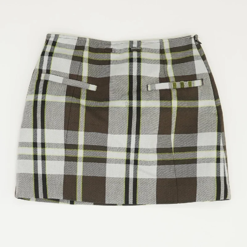 women's wrap skirtsBrown Plaid Mini Skirt