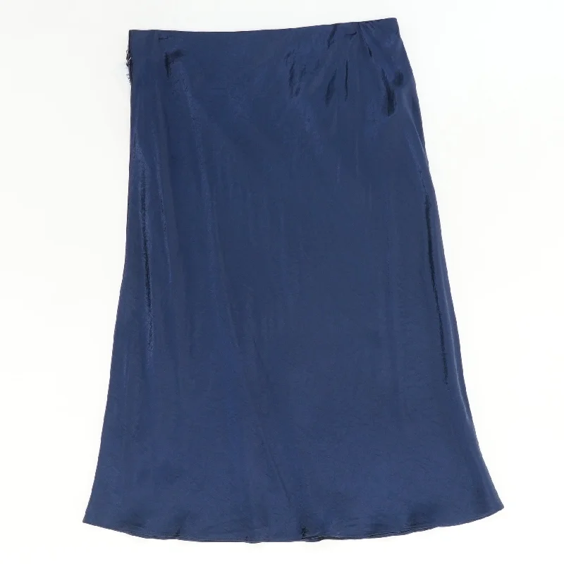 women's woven A-line skirts for summerNavy Midi Skirt