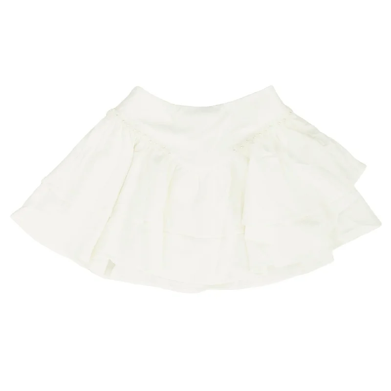 women's lightweight evening skirtsWhite Solid Mini Skirt