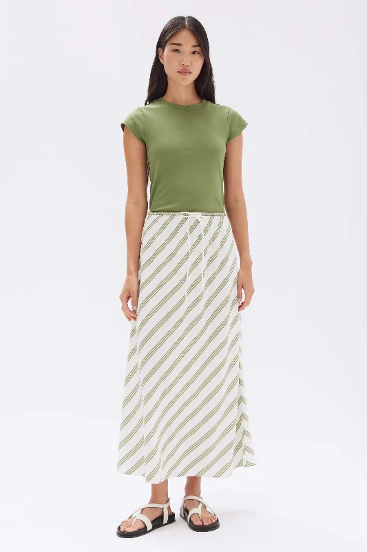 women's casual high-slit skirtsIsola Stripe Skirt