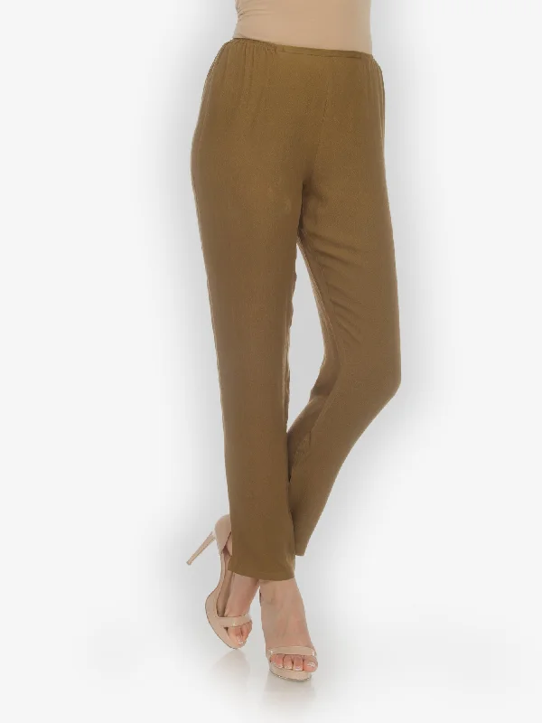 women's spandex pantsCitron Silk Khaki Pull on Pant