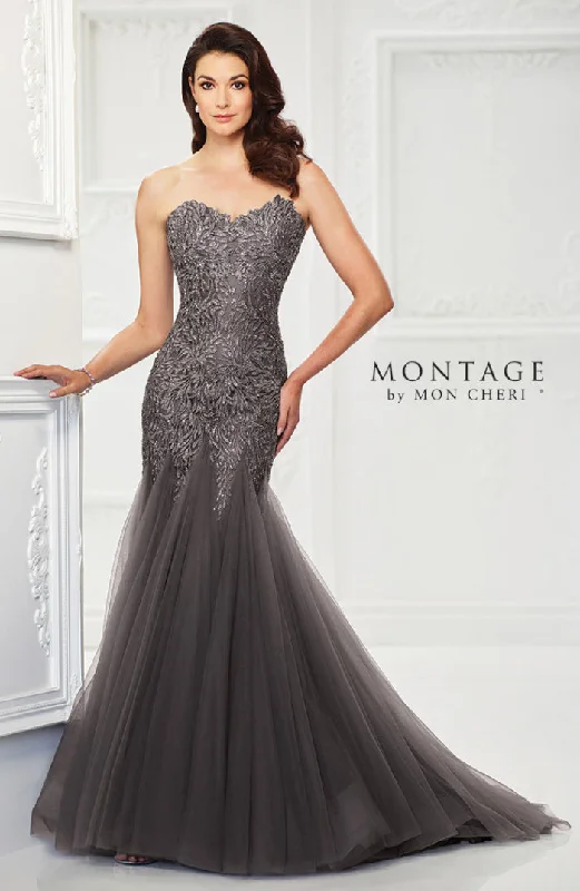 Party DressMontage 118964 Strapless Beaded Tulle Trumpet Gown