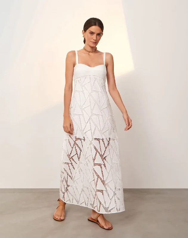 Silk DressEleni Long Dress - Off White