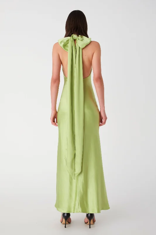 women's pastel dressesEvianna Satin Gown - Lime