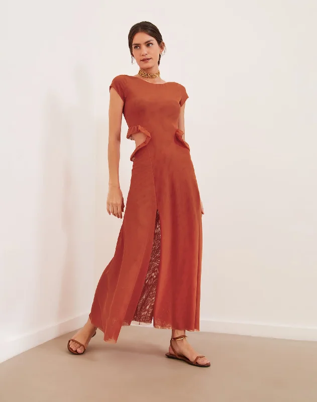 women's fashionable dressesEvie Long Dress (exchange only) - Grapefruit