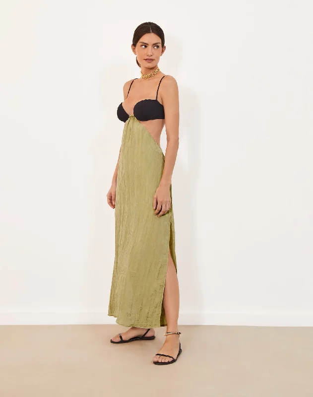 women's flowy dressesIona Long Dress (exchange only) - Olivine