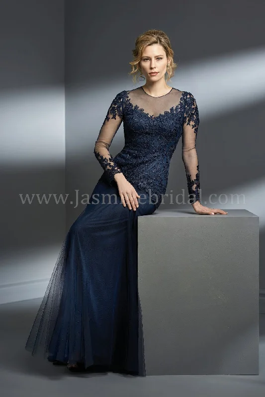 Flutter-Sleeve DressJade Couture K198054 Netting Lace with Stretch Lining