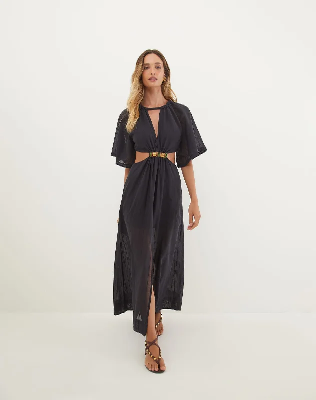 women's limited-edition dressesSallisa Long Dress - Black