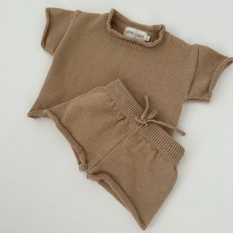 women's minimalist dressesSaylor Knit Set in Camel