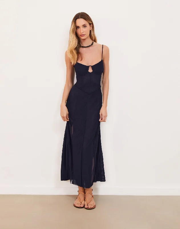 Mermaid DressSheer Maya Long Dress (exchange only) - Indigo