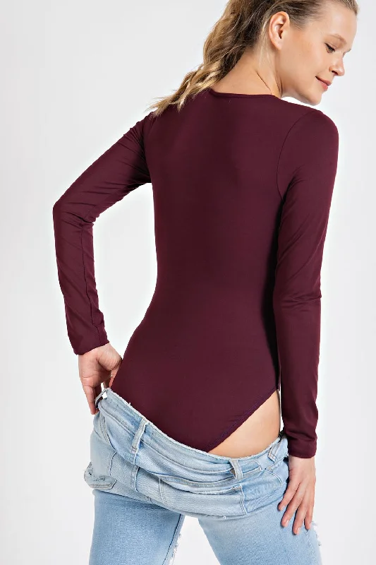 Casual DressThe Essential Burgundy Bodysuit