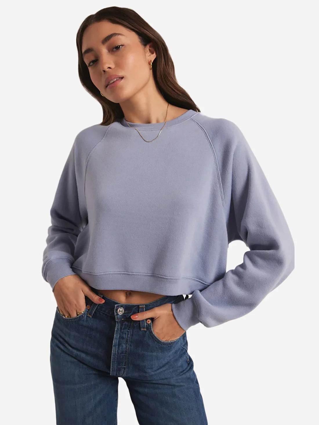 women's casual dressesZ Supply Crop Out Stormy Sweatshirt