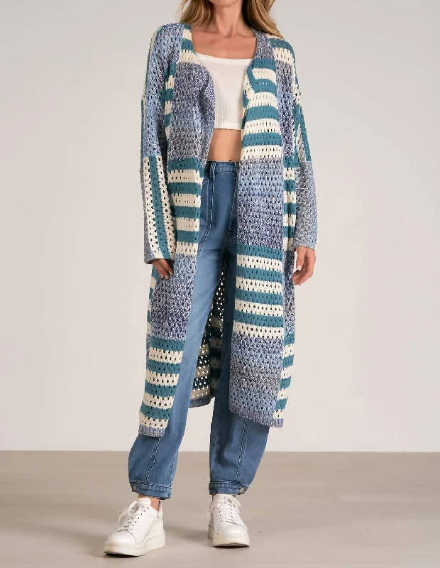 Quick-Dry Soft Knitted SweatersBella Long Cardigan In Blue