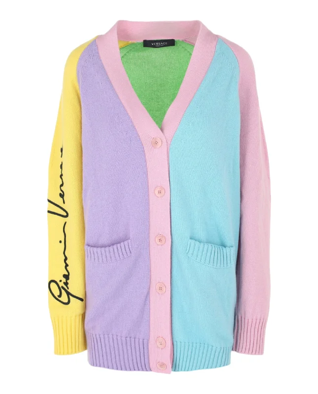 Thick Cashmere SweatersColorblock Cashmere Cardigan