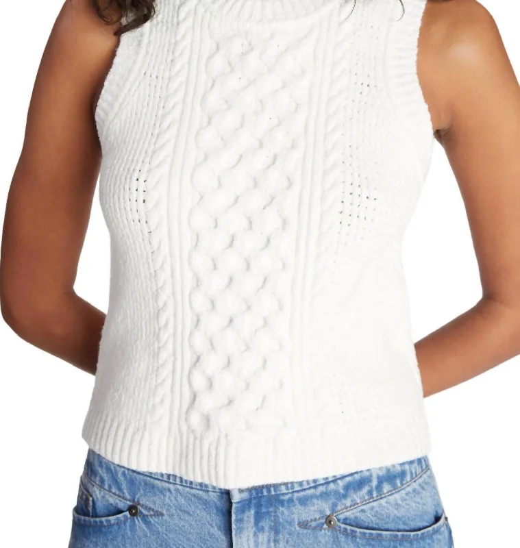 Custom SweatersHeath Knit Top In Cream