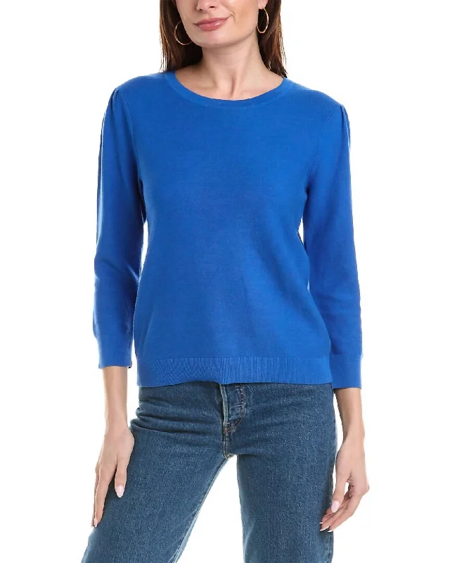 Quick-Dry SweatersJulianne Puff Sleeve Sweater In Blue