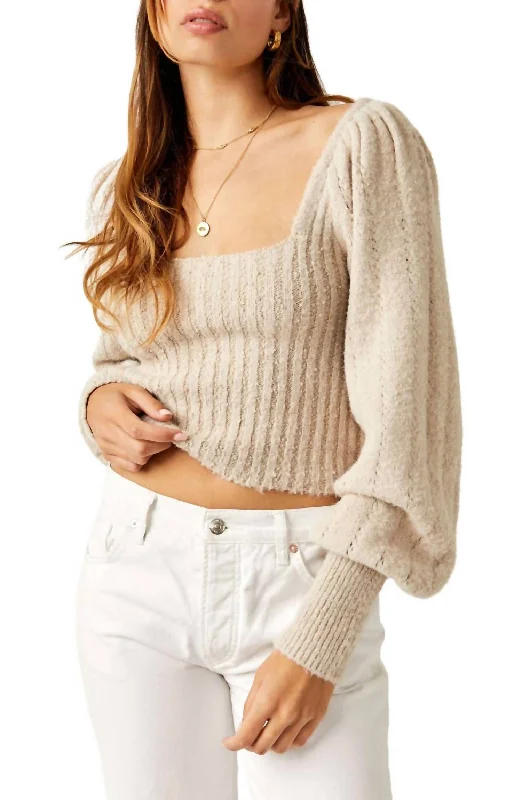 Stylish Trendy Pullover SweatersKatie Pullover Sweater In Sand Dollar Combo