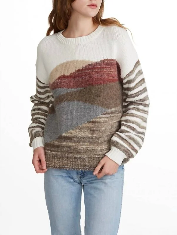 Fashionable SweatersLandscape Intarsia Crewneck Sweater In Dayscape