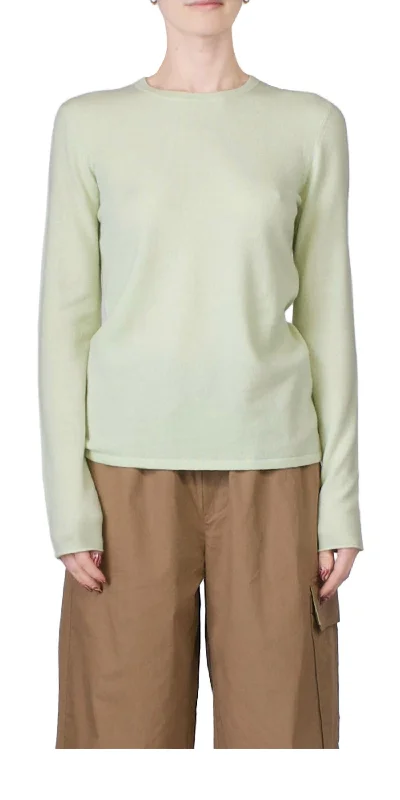 Turtle-Neck Wool SweatersSkinny Crewneck Sweater In Pale Mint